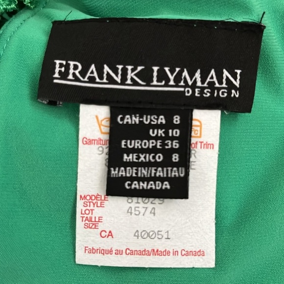 Frank Lyman V-Neck Rouched Waist Sleeveless Embroidery Accent Green Top - Picture 15 of 16